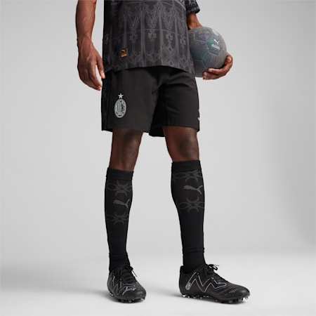 AC MILAN x PLEASURES Promo Football Shorts, PUMA Black-Asphalt, small
