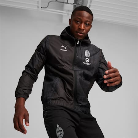 Męska kurtka przedmeczowa do piłki nożnej AC MILAN x PLEASURES, PUMA Black, small