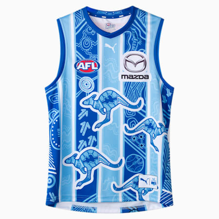 North Melbourne Football Club 2024 Men's Replica Indigenous Guernsey, Surf The Web-PUMA White-NMFC Indigenous, small-AUS