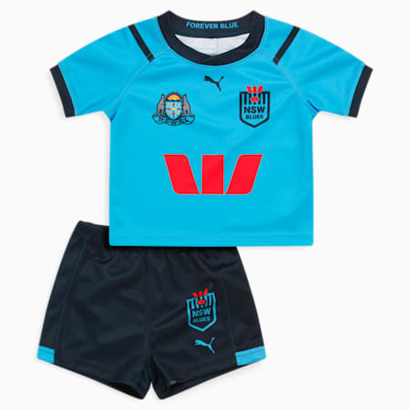 NSW Blues 2024 Replica Jersey and Short Set - Infants 0-4 years, Bel Air Blue-Dark Sapphire-NSW Home, small-AUS