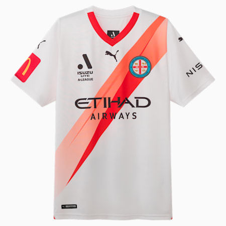 Melbourne City FC Replica 23/24 AWAY Jersey, PUMA White-PUMA Red-MCFC, small-AUS