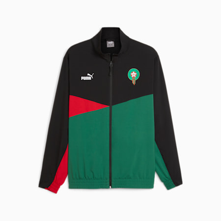 Morocco Men's Football Woven Jacket, PUMA Black-Vine-For All Time Red, small