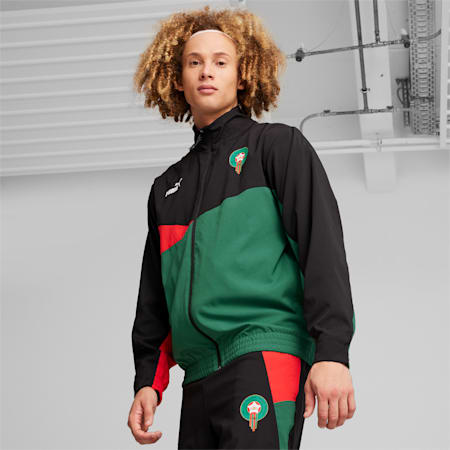 Veste de football tissée Maroc, PUMA Black-Vine-For All Time Red, small