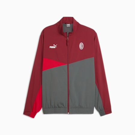 AC Milan Men's Woven Jacket, Team Regal Red-Fast Red-Cool Dark Gray, small-AUS