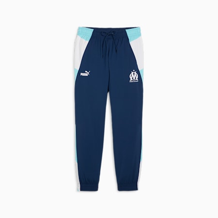 Olympique de Marseille Woven Pants, Persian Blue-PUMA White-Team Aqua-Rickie Orange, small