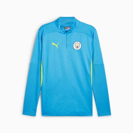 Manchester City Quarter-Zip Training Top Men, Magic Blue-Yellow Glow, small