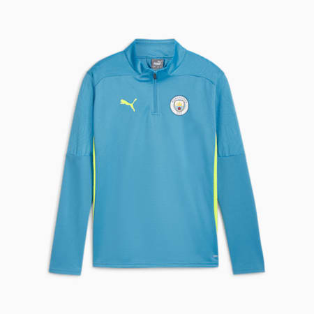 Manchester City Quarter-Zip Training Top Youth, Magic Blue-Yellow Glow, small