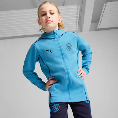 Manchester City Casuals Hooded Jacket Youth, Magic Blue-New Navy, small