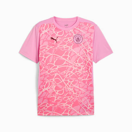 Męska koszulka przedmeczowa z krótkim rękawem Manchester City, Pink Icing-Whisp Of Pink, small