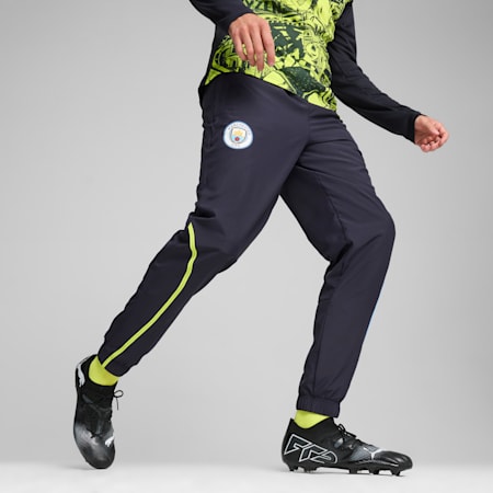 MCFC 프리매치 우븐 팬츠<br />MCFC Prematch Woven Pant, New Navy-Yellow Glow, small-KOR