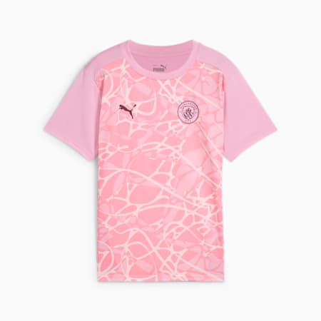 Camiseta prepartido Manchester City de manga corta juvenil, Pink Icing-Whisp Of Pink, small