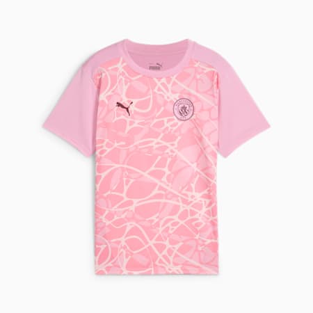 Maillot d’avant-match à manches courtes Manchester City Enfant et Adolescent, Pink Icing-Whisp Of Pink, small