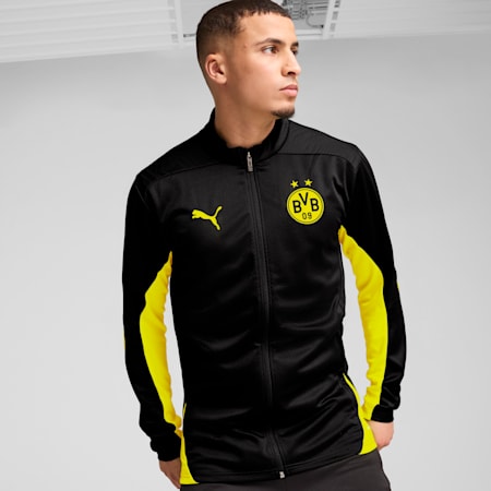 Borussia Dortmund Training Jacket Men, PUMA Black-Faster Yellow, small