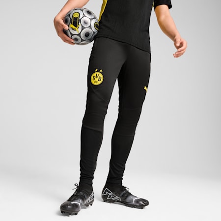 Borussia Dortmund Training Pants Men, PUMA Black-Faster Yellow, small