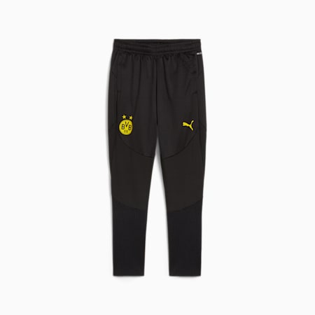 Borussia Dortmund trainingsbroek voor jongeren, PUMA Black-Faster Yellow, small