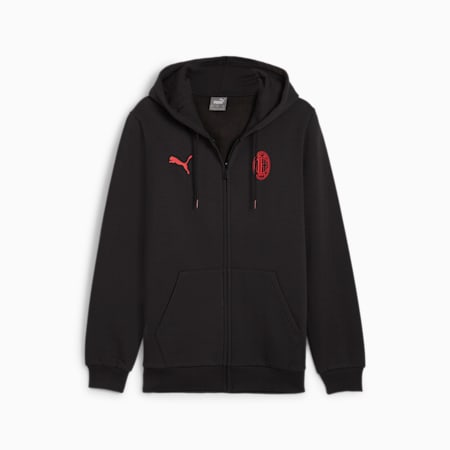 AC Milan ftblESSENTIALS Hooded Jacket Men, PUMA Black-For All Time Red, small