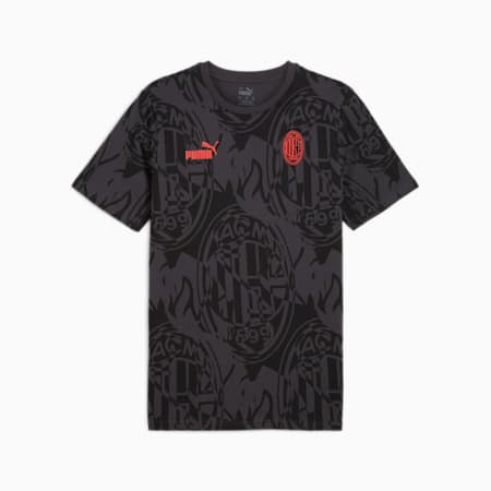 T-shirt con stampa integrale AC Milan ftblCULTURE da uomo, PUMA Black, small