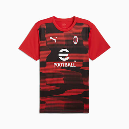 Camiseta prepartido AC Milan de manga corta para hombre, For All Time Red-PUMA Black, small