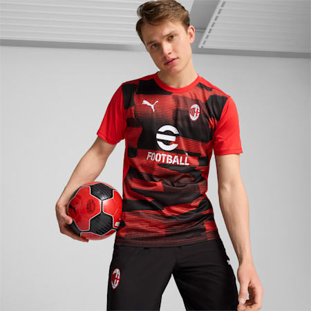 AC Mailand Kurzärmliges Aufwärmtrikot Herren, For All Time Red-PUMA Black, small