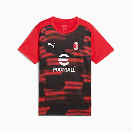 AC Milan prematch-shirt met korte mouwen voor jongeren, For All Time Red-PUMA Black, small