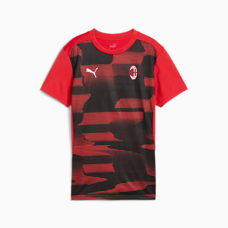 Damska koszulka przedmeczowa z krótkim rękawem AC Milan, For All Time Red-PUMA Black, small