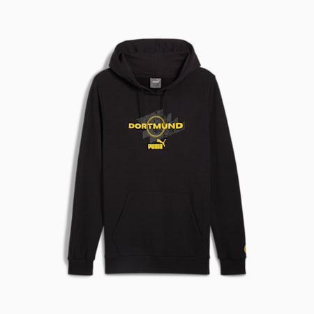 Borussia Dortmund ftblCULTURE hoodie voor heren, PUMA Black-Faster Yellow, small