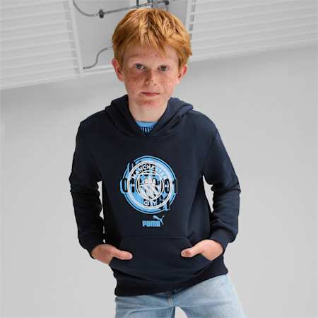 Manchester City F.C. ftblCULTURE Hoodie Teenager, Club Navy, small