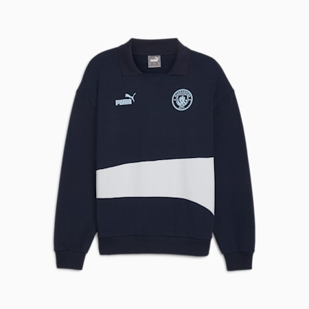 Manchester City ftblCULTURE+ Sweat Drill Top Men, Club Navy-Silver Mist, small
