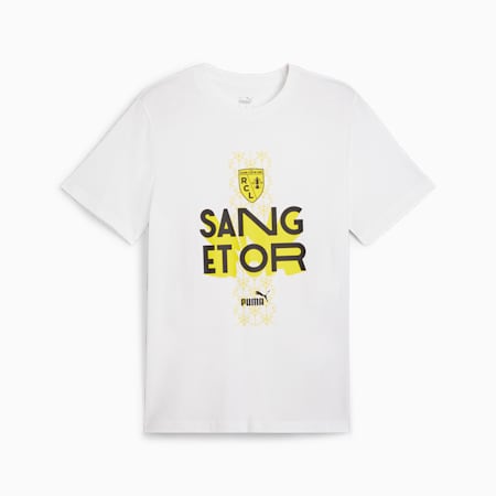 RC Lens ftblCulture T-Shirt Herren, PUMA White-PUMA Black-Pelé Yellow, small