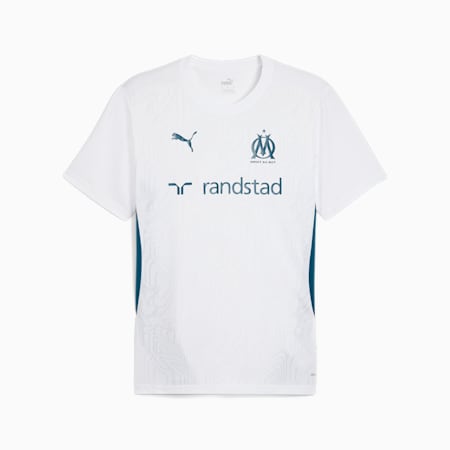 Camiseta de training Olympique de Marseille para hombre, PUMA White-Ocean Tropic, small