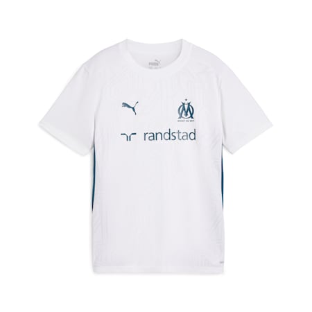 Maillot d’entraînement Olympique de Marseille Enfant et Adolescent, PUMA White-Ocean Tropic, small