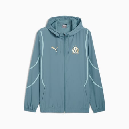 Olympique de Marseille Pre-match Gewebte Jacke Herren, Bold Blue-Turquoise Surf, small