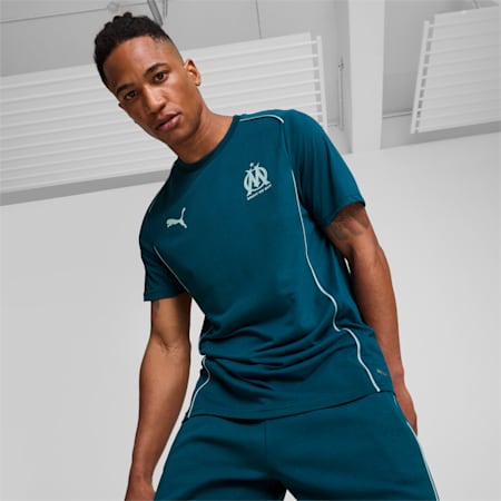 Olympique de Marseille Casuals T-shirt voor heren, Ocean Tropic-Turquoise Surf, small