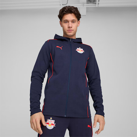 FC Red Bull Salzburg Casuals Hooded Jacket Men, PUMA Navy-PUMA Red, small
