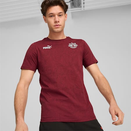 FC Red Bull Salzburg ftblCULTURE T-Shirt mit Allover-Print Herren, Team Regal Red-Ash Gray, small