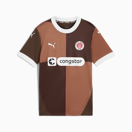 Młodzieżowa koszulka domowa FC St. Pauli 24/25, Espresso Brown-PUMA White, small