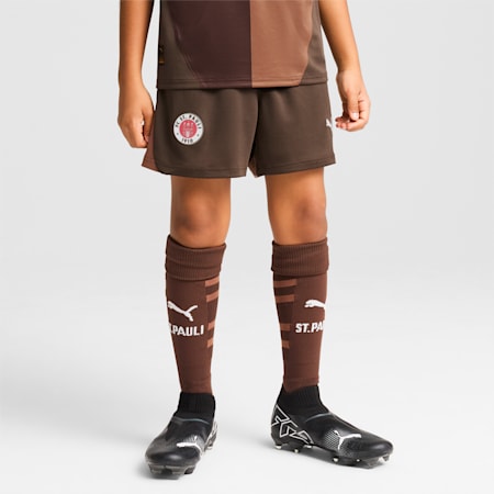 FC St. Pauli 24/25 Heimshorts Teenager, Espresso Brown-PUMA White, small