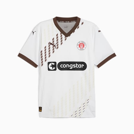 Męska koszulka wyjazdowa FC St. Pauli 24/25, PUMA White-Espresso Brown, small