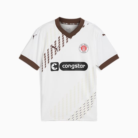 Camiseta FC St. Pauli 2.ª equipación 24/25 juvenil, PUMA White-Espresso Brown, small