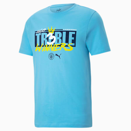 T-shirt Manchester City 22/23 Triplete da ragazzo, Team Light Blue, small