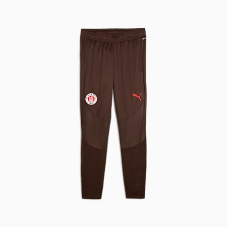 Męskie spodnie treningowe FC St. Pauli, Dark Chocolate-PUMA Red, small