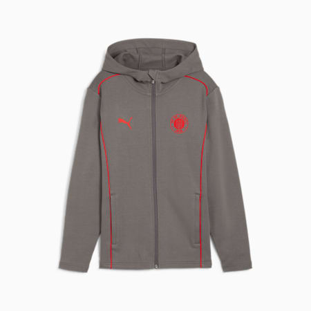 Veste zippée à capuche Casuals FC St. Pauli Enfant et Adolescent, Flat Medium Gray-PUMA Red, small