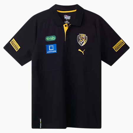 Richmond Football Club 2025 Men s Team Polo PUMA Black Vibrant Yellow RFC PUMA Gifts For Him PUMA