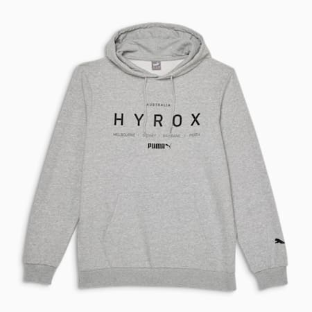 HYROX x PUMA 2024 Event Unisex Hoodie, Light Gray Heather-HYROX, small-AUS