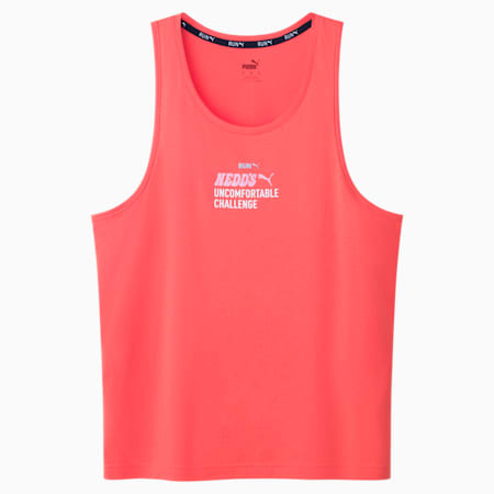 Nedd's Uncomfortable Challenge Men's Running Tank, Salmon-NUC, small-AUS