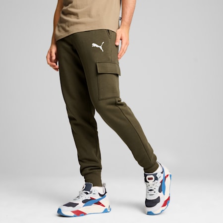 Essentials Cargo Pants Men, Dark Olive, small