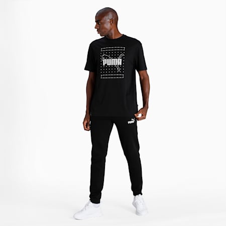 Reflective Graphic Relaxed Fit Men's T-Shirt, Puma Black, small-IND