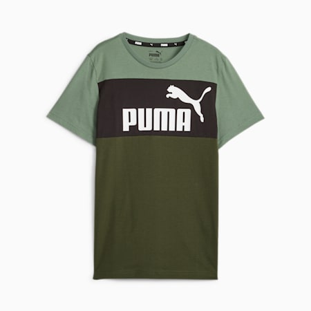 Essentials+ Colour Blocked Youth Tee, Eucalyptus-XX, small-THA