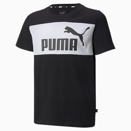 Essentials+ T-Shirt Teenager in Blockfarben, Puma Black-XX, small