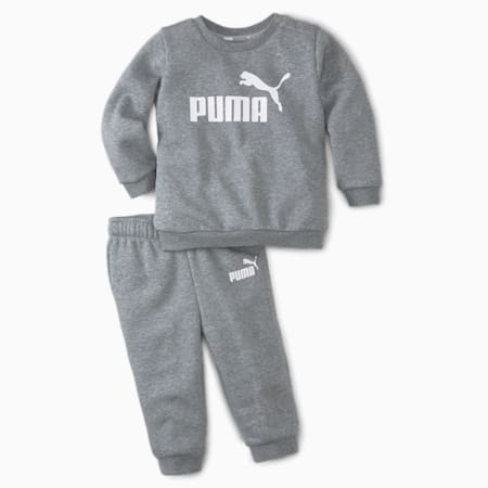 Essentials Minicats Crew Neck Jogger Suit - Infants 0-4 years, Medium Gray Heather, small-AUS